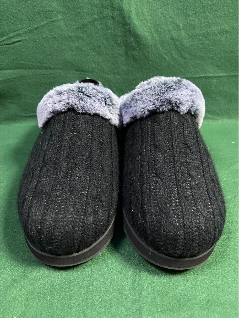 Skechers Bobs Women's Size 9.5 Keepsakes Ice Angel Charcoal Slip On Shoes Furry - Picture 2 of 11
